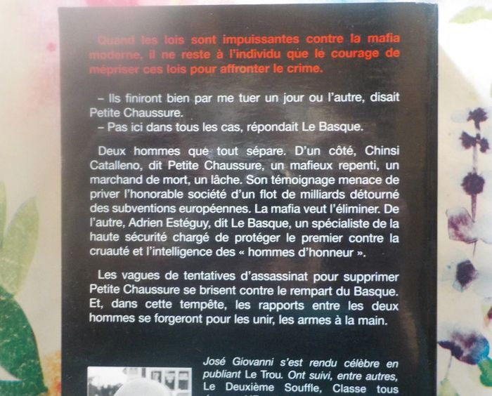 La mort du poisson rouge de José Giovanni Ed. Robert Laffont - photo numéro 2