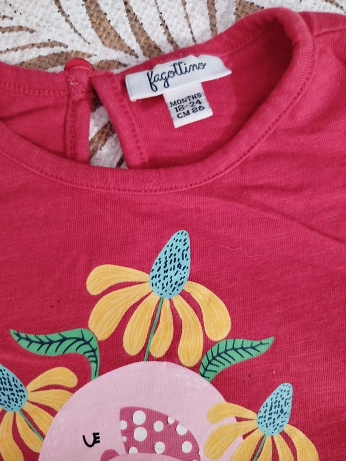🌸T shirt manches courtes rouge 86 cm Fagottino 🌸 - photo numéro 2