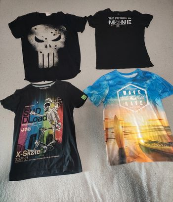 Lot de 4 t-shirts manches courtes 11 /  12 ans