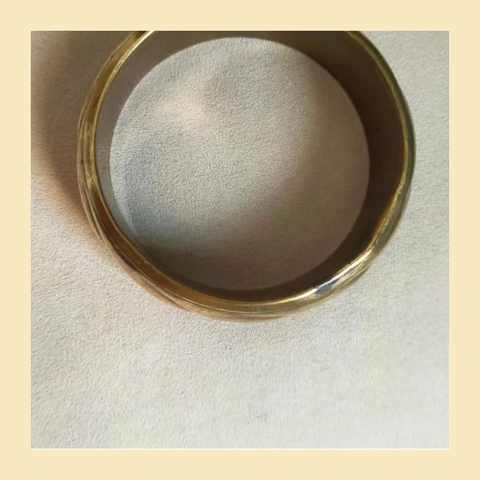 Bracelet vintage large doré – effet patiné - photo numéro 8