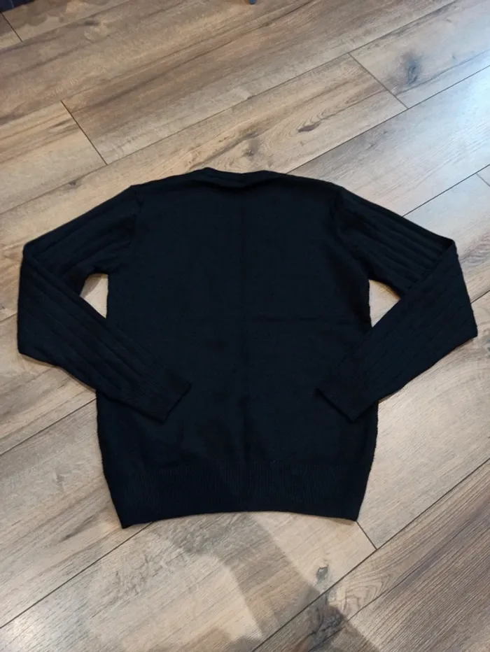 Pull noir uni manches longues homme L - photo numéro 4
