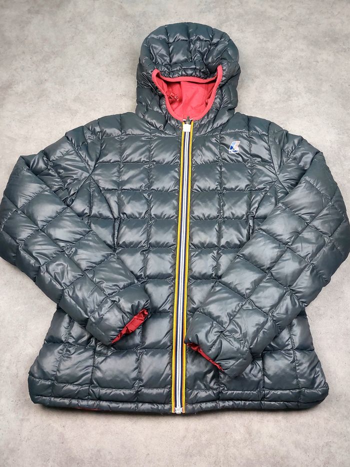 K-way reversible gris fonce et rouge fonce taille S - photo numéro 3