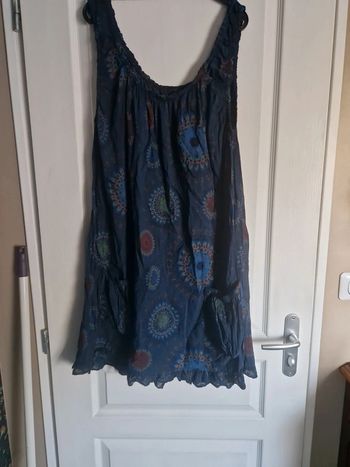 Robe de plage vintage bleue taille unique