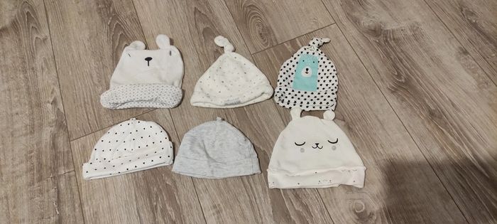Lot 6 bonnets bébé naissance 1mois