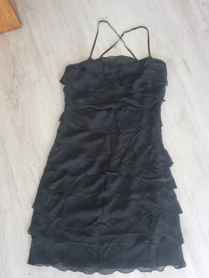 Robe soie volants