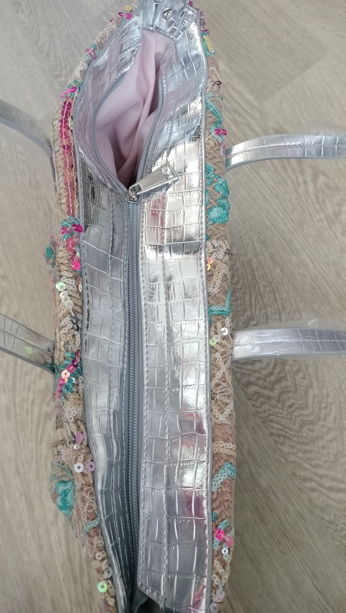 Sac  cabas /  à main en rafia neuf - photo numéro 4