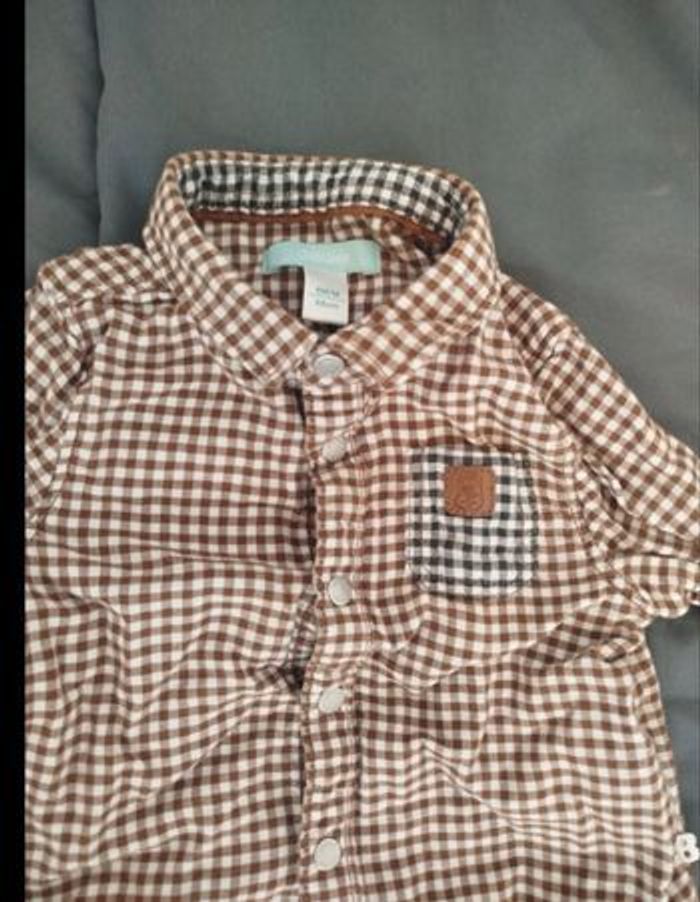 Ensemble chemise salopette 6 mois - photo numéro 2