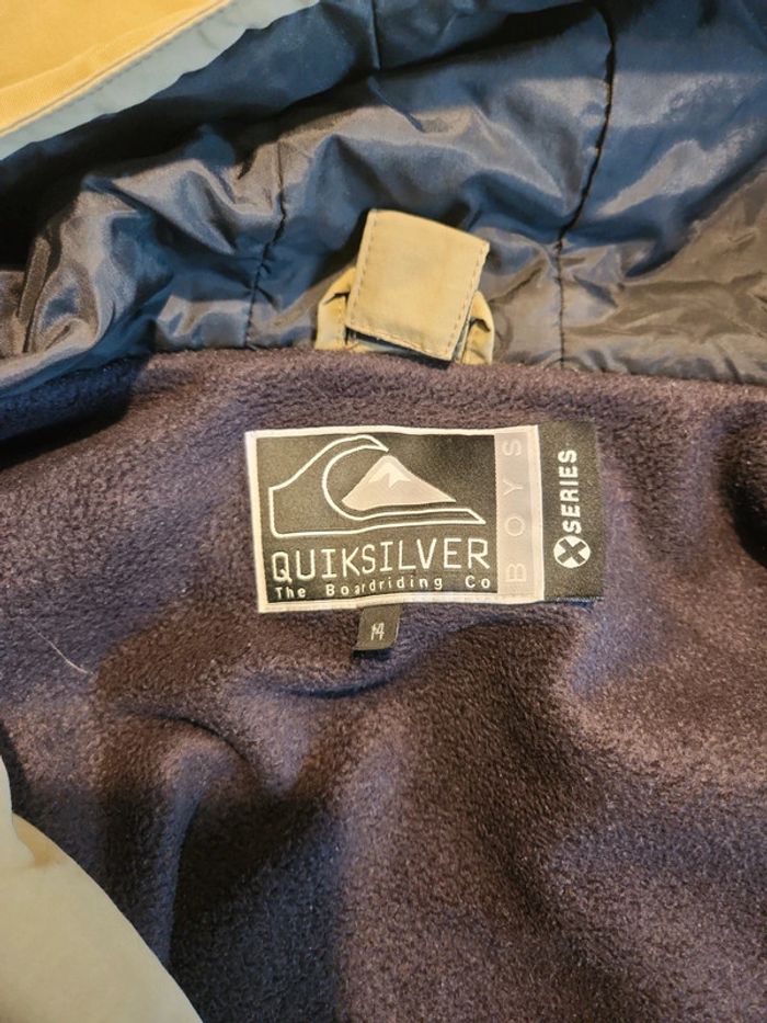 Doudoune Quiksilver bleu marine beige et blanc 14 ans - photo numéro 16