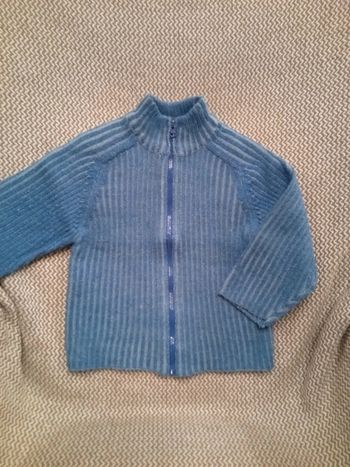 Gilet zippé bleu - T.18 mois