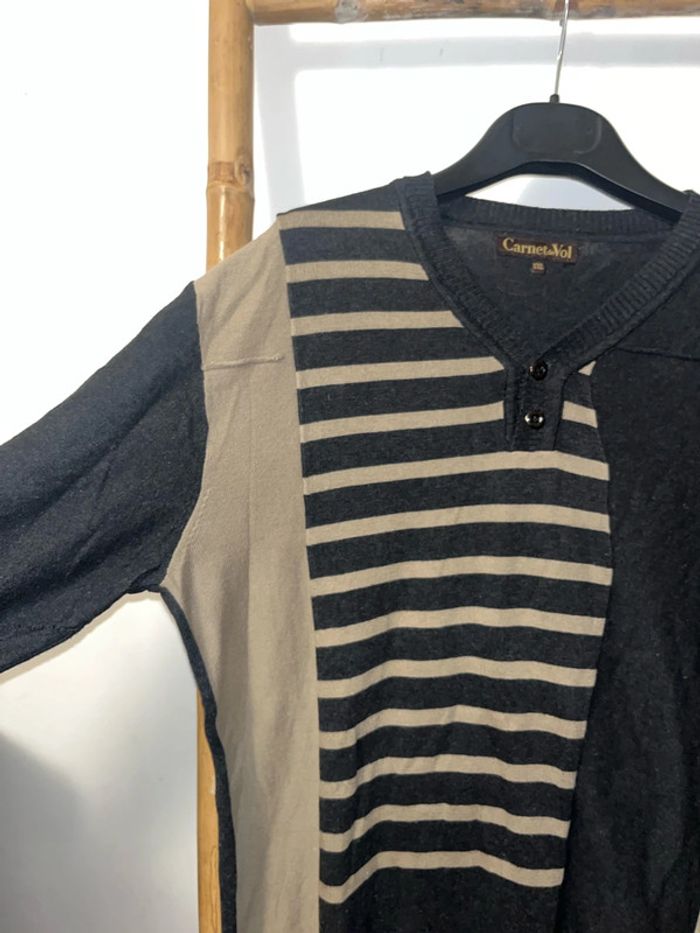 Pull gris carnet de vol XXL - photo numéro 4