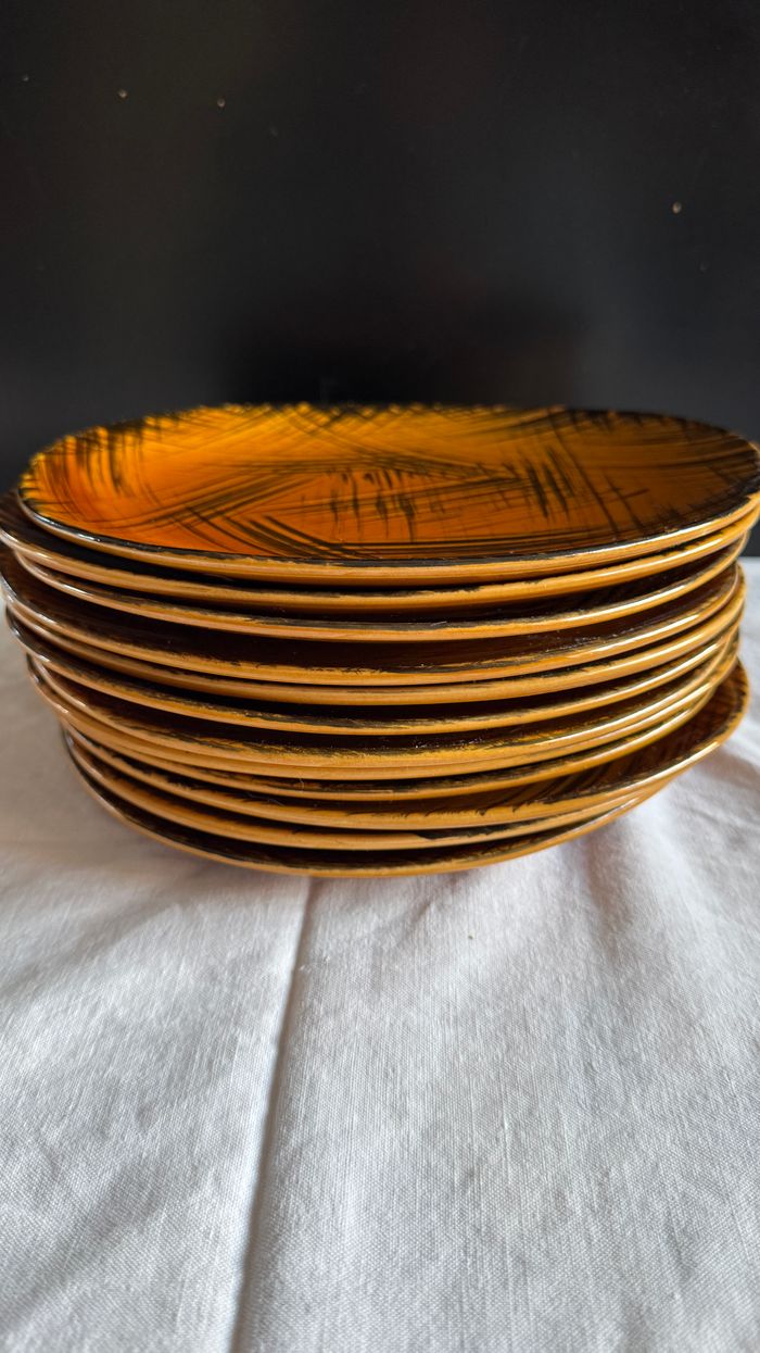 Ensemble de 12 assiettes plates 25 cm, Made in france Niderviller, Tourbillon - photo numéro 5