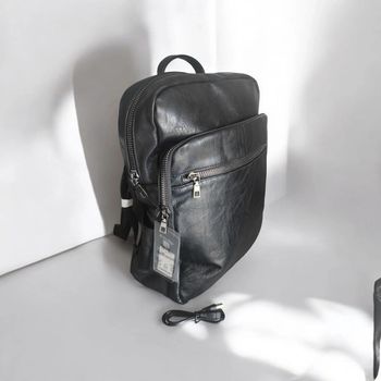 Sac à dos cuir polyuréthane noir mixte neuf