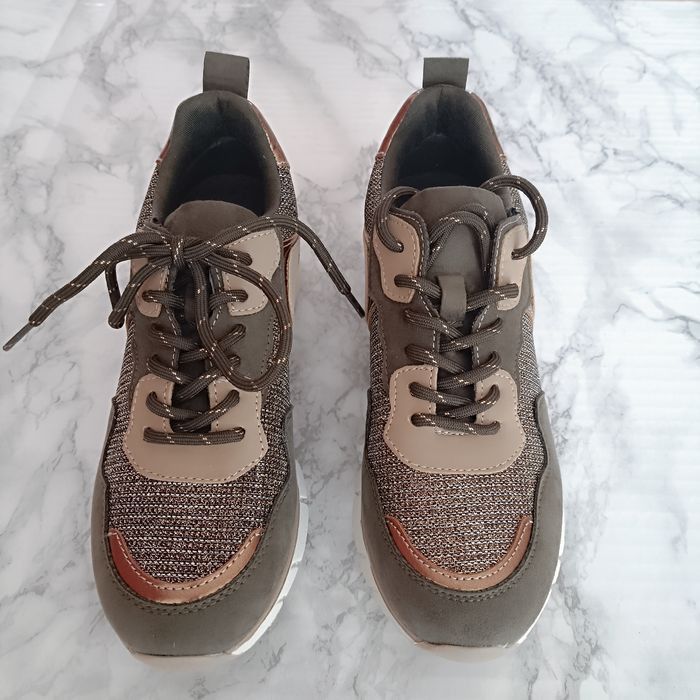Texto baskets vert kaki cuivré irisé pointure 36 - photo numéro 2