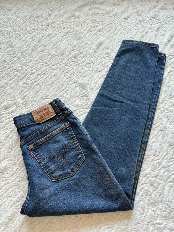 Jean Levi's 512 femme vintage (W30 L30 L/40) bleu Classic Slim Tapered Mexico taille haute – Rare - photo numéro 3