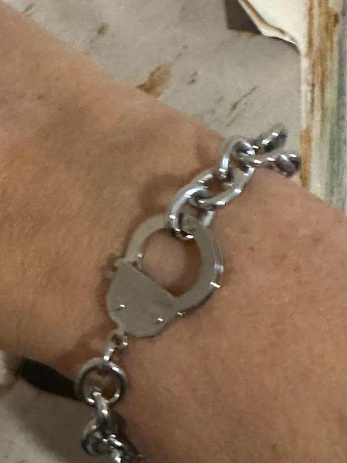 Bracelet maillons xl menottes acier inoxydable argent - photo numéro 6