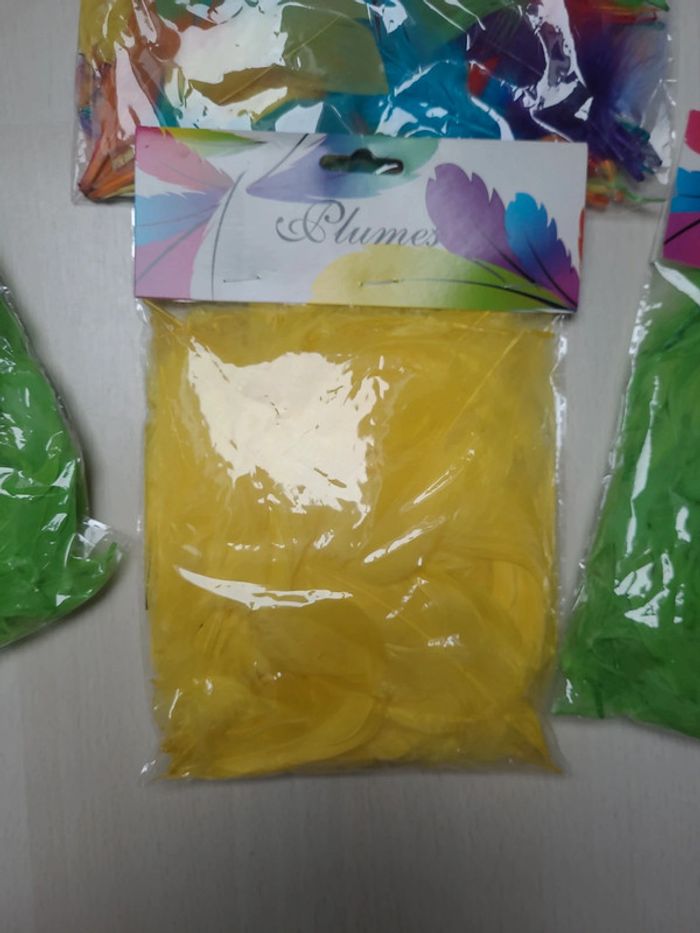 lot 4 sachets plumes colorées - photo numéro 4