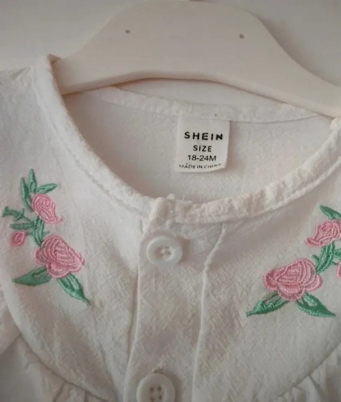 (a) Robe Shein 18/24mois blanche et menthe - photo numéro 2