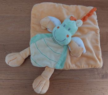 Doudou plat dragon dinosaure