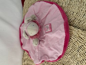 Doudou plat Souris Lila Patachon robe rose MOULIN ROTY
