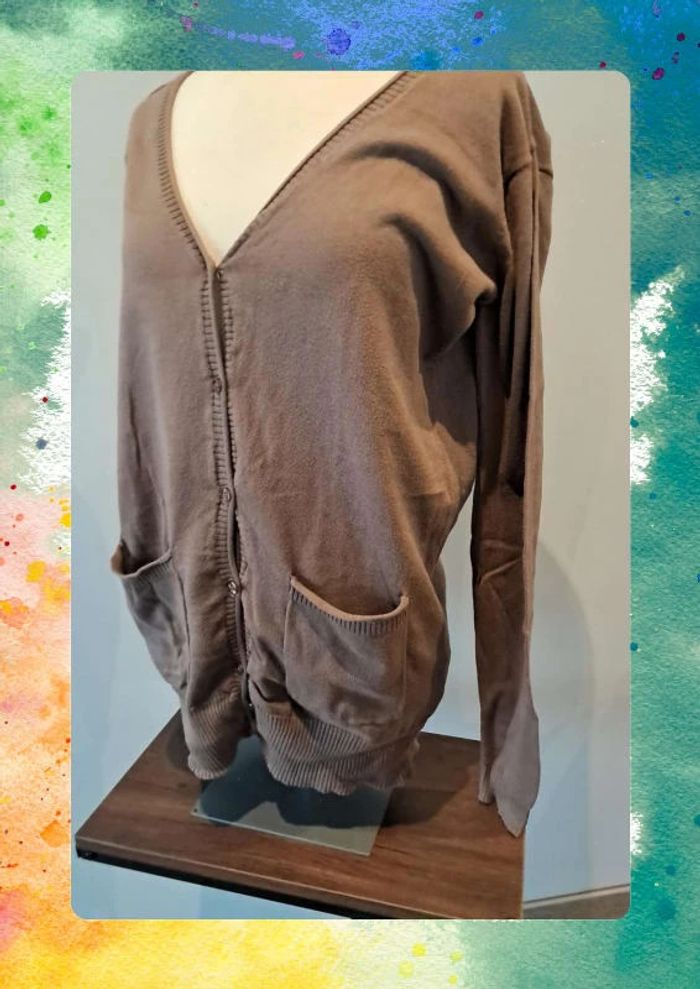 Gilet long xl marron - photo numéro 2