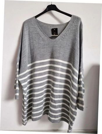 Pull marinière gris curvy