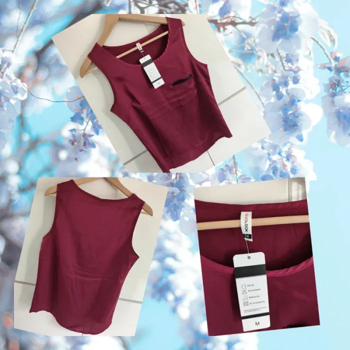 Débardeur tunique bordeaux femme Favolook taille M (38) neuf avec étiquette