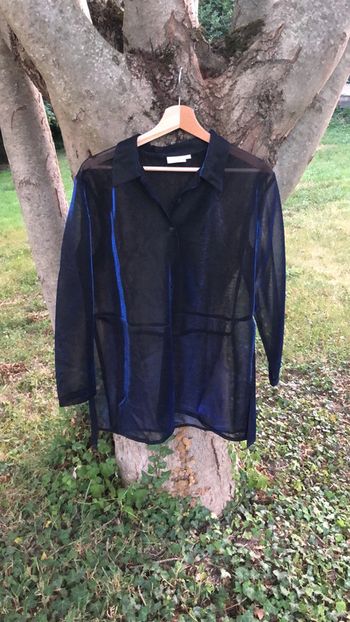 Chemise transparente bleu
