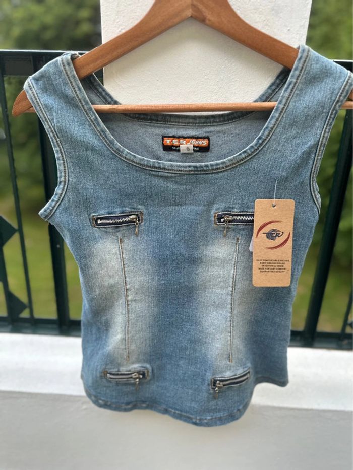 💙 Débardeur effet jean – Neuf, jamais porté ! 💙