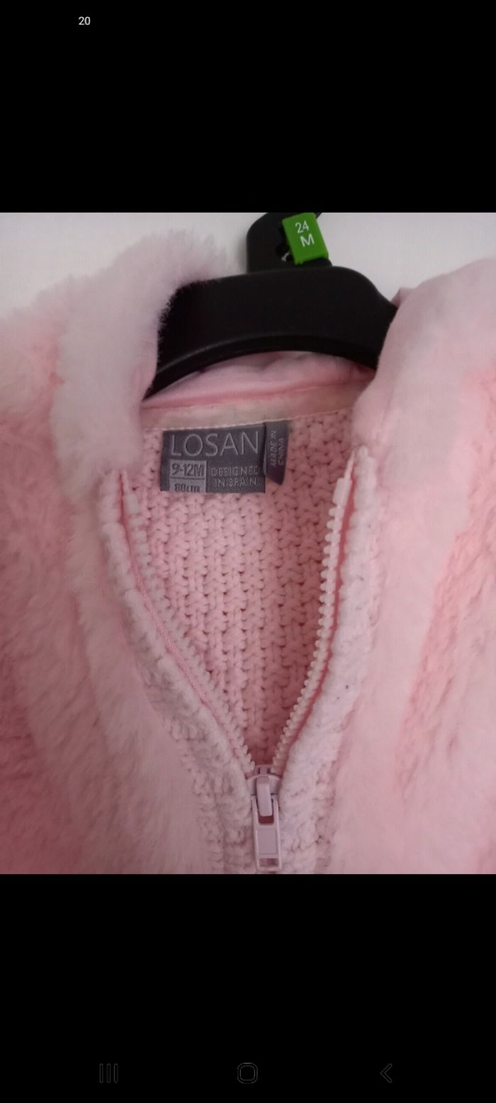 Veste fourrure rose 9-12mois - photo numéro 2