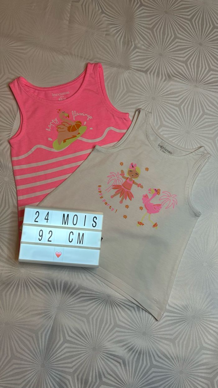 Lot de 2 débardeurs fille 24 mois - 92 cm
