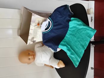 T-shirt garçon bicolore marine & vert – 3/4 ans