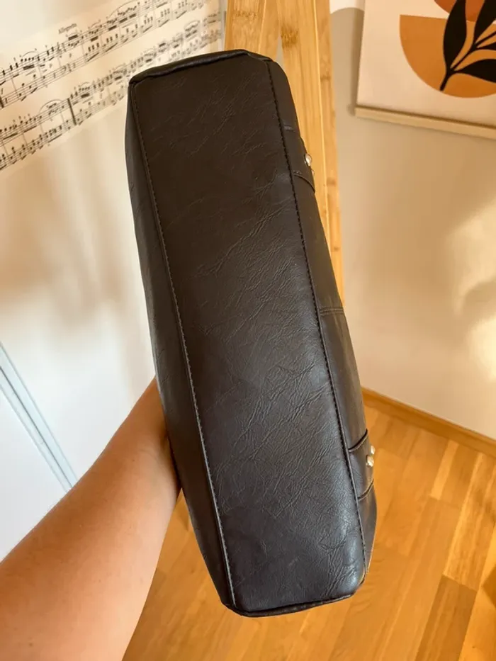 Sac vintage y2k marron en cuir synthétique très bon état [ref 2508SBl194] - photo numéro 7