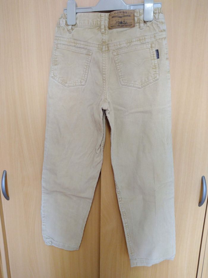 Pantalon beige en velours côtelé Teencool taille 10 ans - photo numéro 2