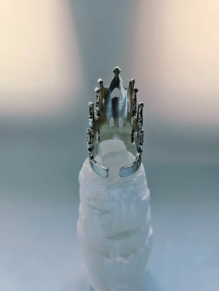 Bague acier inoxydable gothique cathédrale ajourée ajustable - photo numéro 4