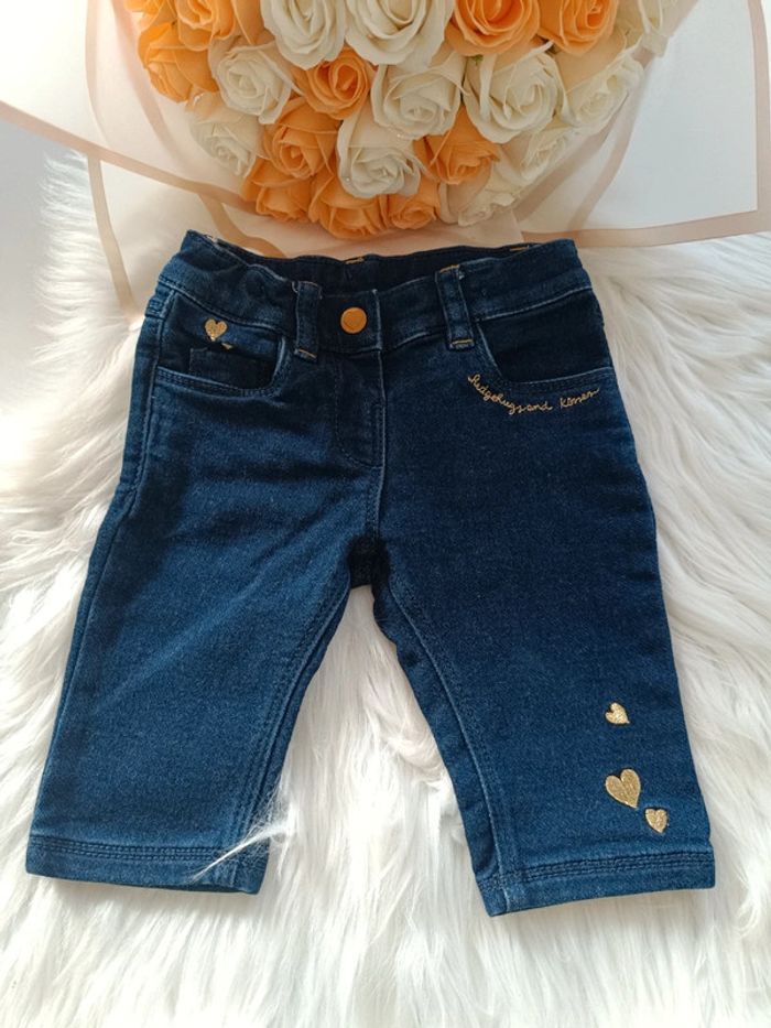 Jean bébé fille coeur Doré 💖