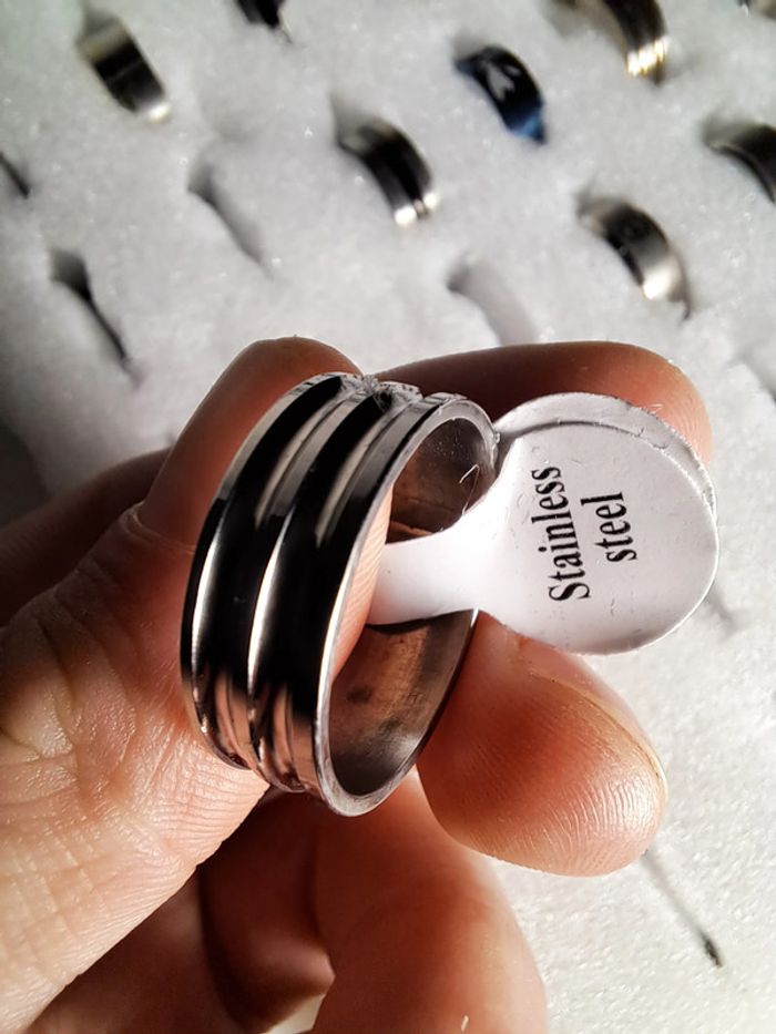 Bague acier inoxydable argentée - photo numéro 4