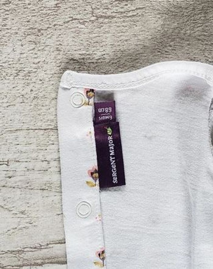 Tee-shirt fille 6 mois blanc fleuri Sergent Major - photo numéro 4