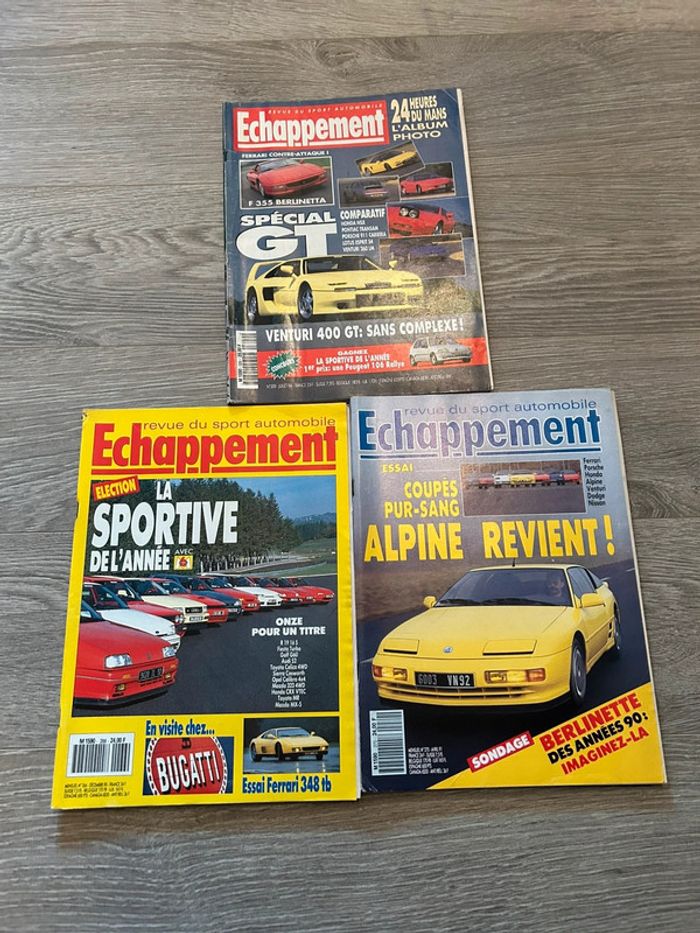 Lot 3 magazine Vintage Échappement Ancien