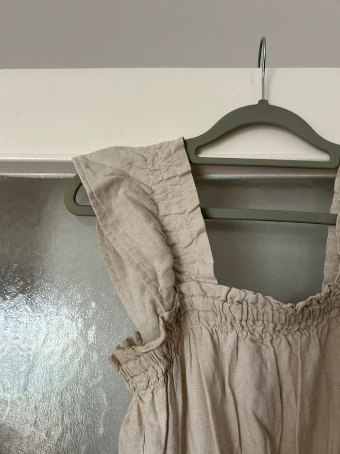 combinaison beige à volant à bretelle avec ceinture XS  h&m neuf - photo numéro 6