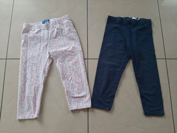 2 leggings 3/4 8 ans