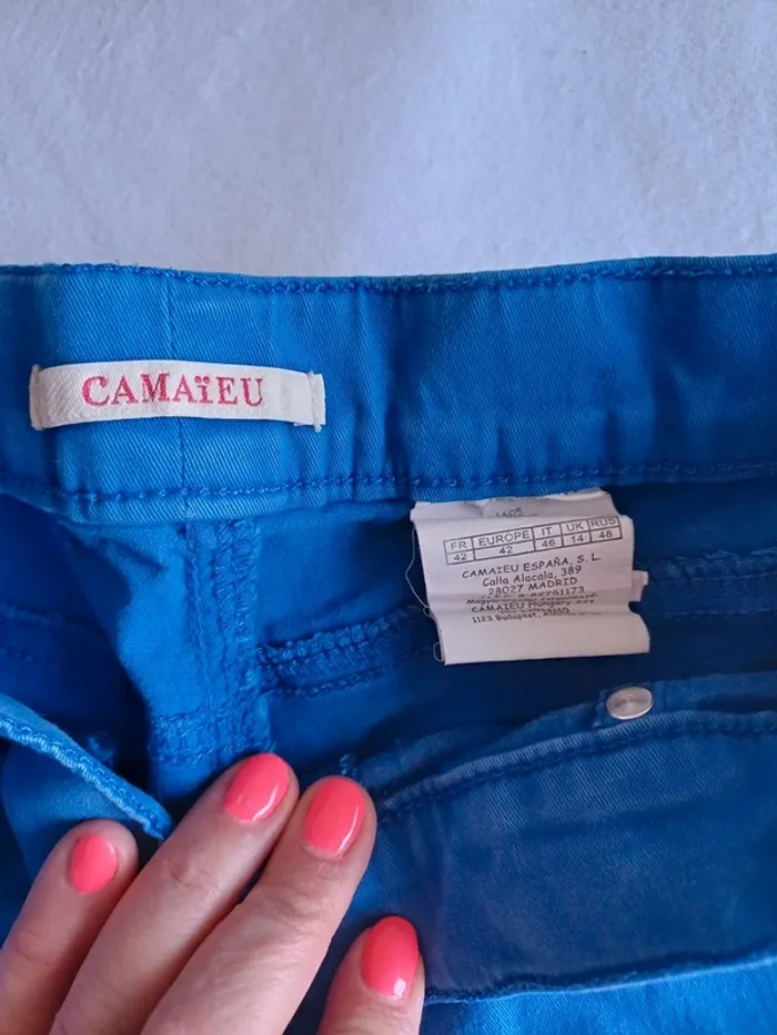 Pantacourt bleu Camaïeu - photo numéro 4