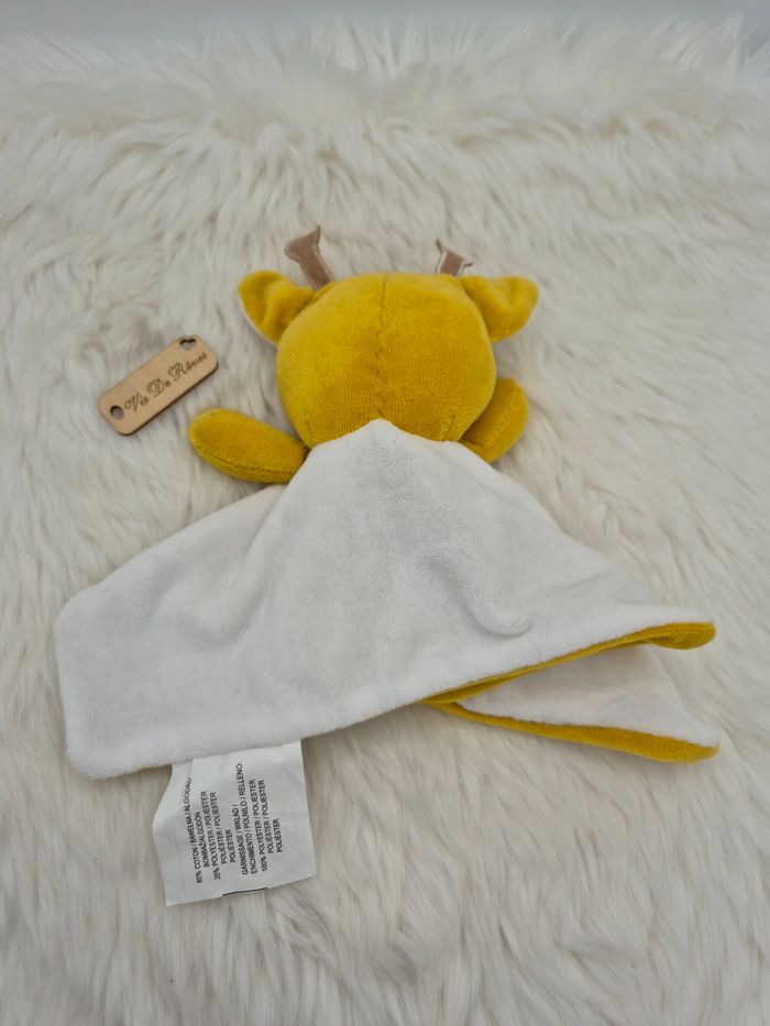 Doudou plat Girafe jaune moutarde blanc Siplec E. Leclerc - photo numéro 4