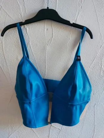 Top brassière bleu taille M