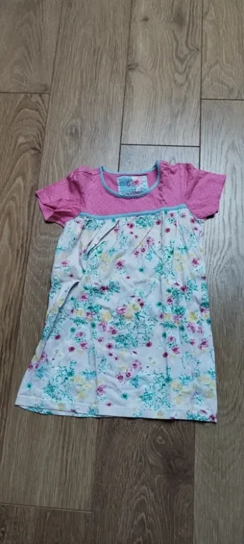 Chemise de nuit manches courtes rose à fleurs Girls - 6 ans
