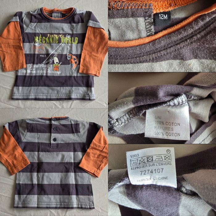 Lot 5 pièces Bébé Garçon Coton Multicolore Très bon état 12 mois - photo numéro 6