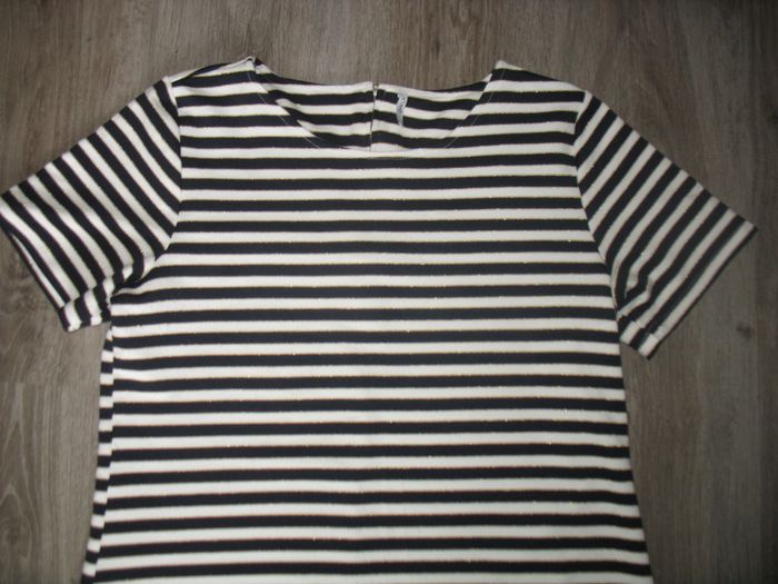 ROBE MC COURTE RAYÉ NOIR ET ÉCRU "ONLY" - TAILLE L - n°01 - photo numéro 2