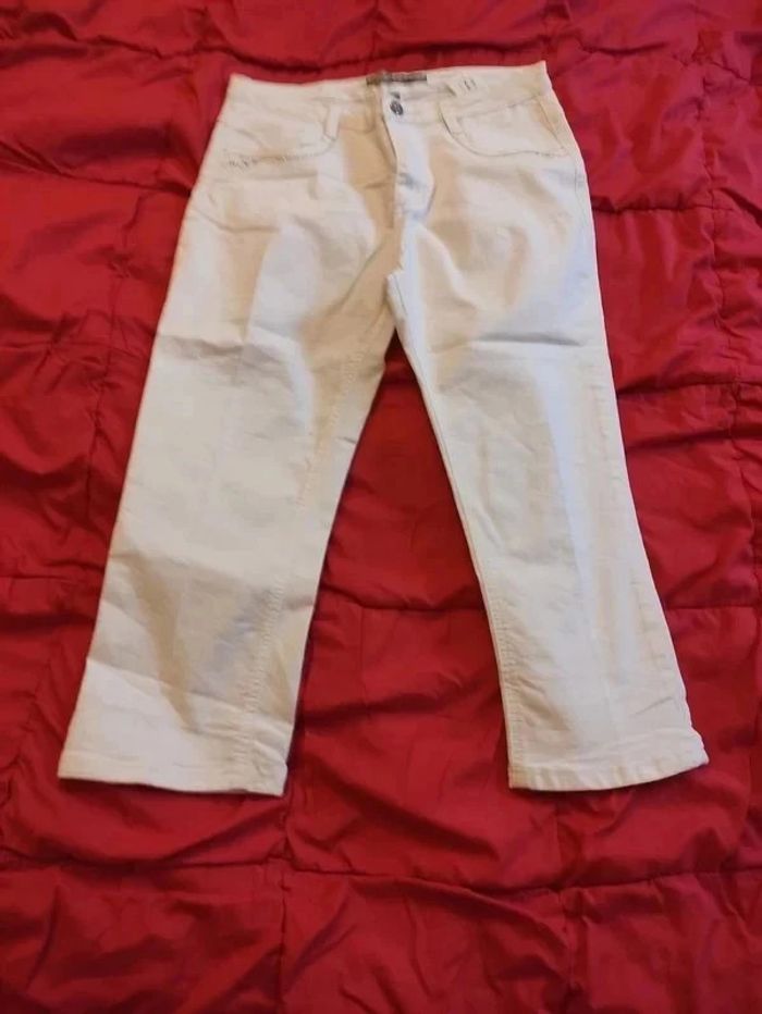 Pantacourt Blanc Via28 Taille 42 - photo numéro 3