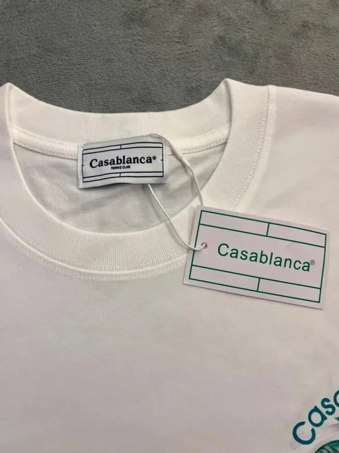 T-shirt Casablanca Crewneck – Blanc à Motif – Taille L - photo numéro 5