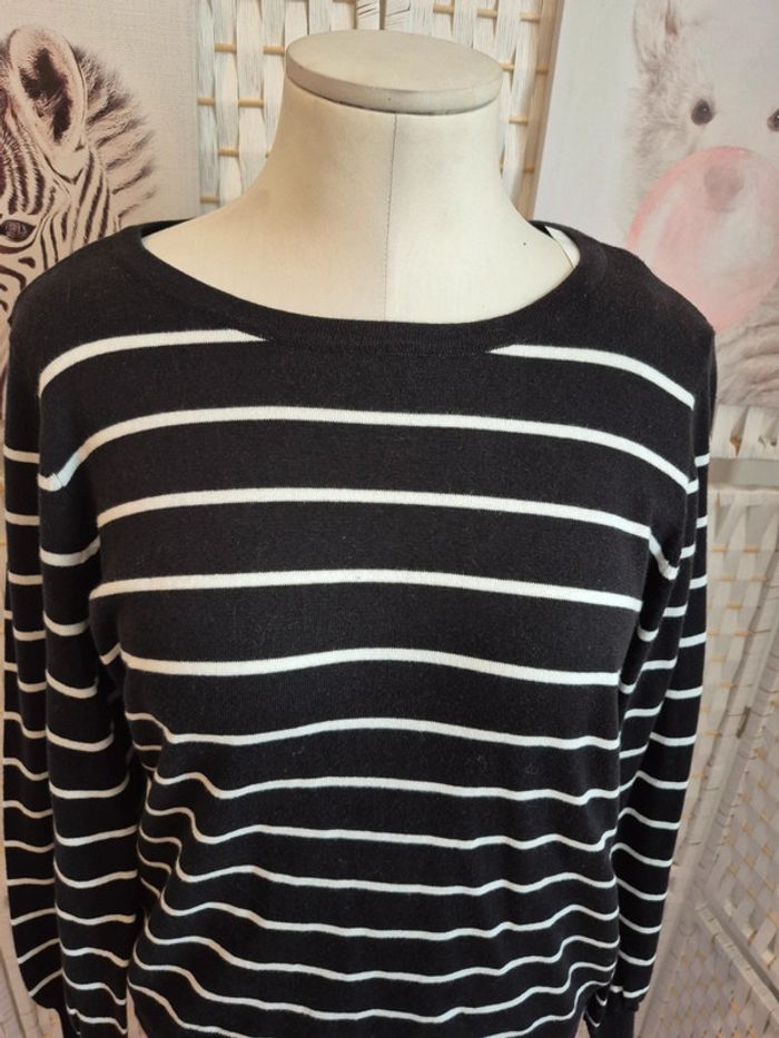 💕Jolie pull Vero moda rayé noir et blanc femme TXl / 42 💕 - photo numéro 3