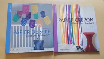 Lot 2 livres Loisirs créatifs Papier de soie et papier crépon